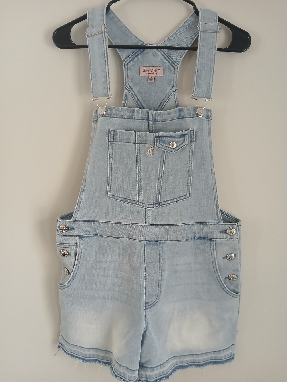 Juicy Couture Light Wash Denim Overalls Y2K